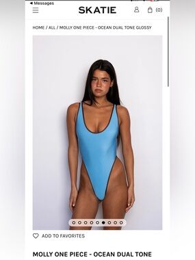 NWT Skatie Molly One-Piece Swimsuit in Ocean Dual Tone Glossy